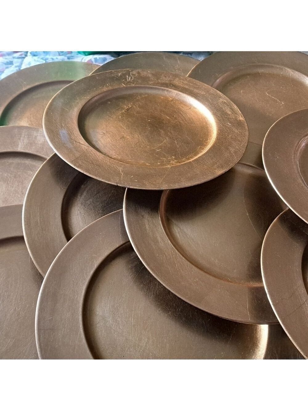 BOWRING tradition gold charger plates lacquered 13" round wedding holiday 12 - Picture 11 of 15